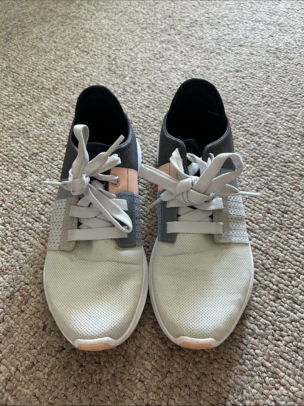 Reebok Women's Gray, White & Pink Athletic Sneakers